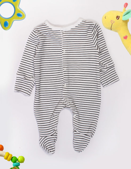 Black And White Strips Baby Jumpsuit