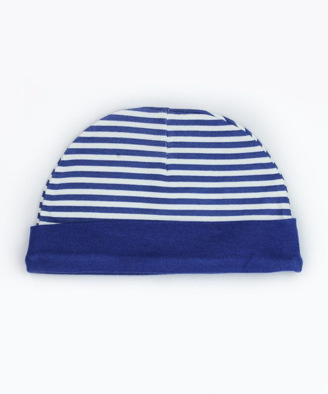 Blue and White Stripes Baby Cap