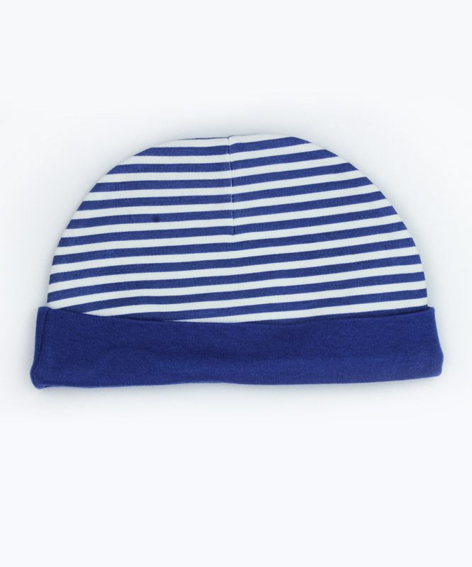 Blue and White Stripes Baby Cap