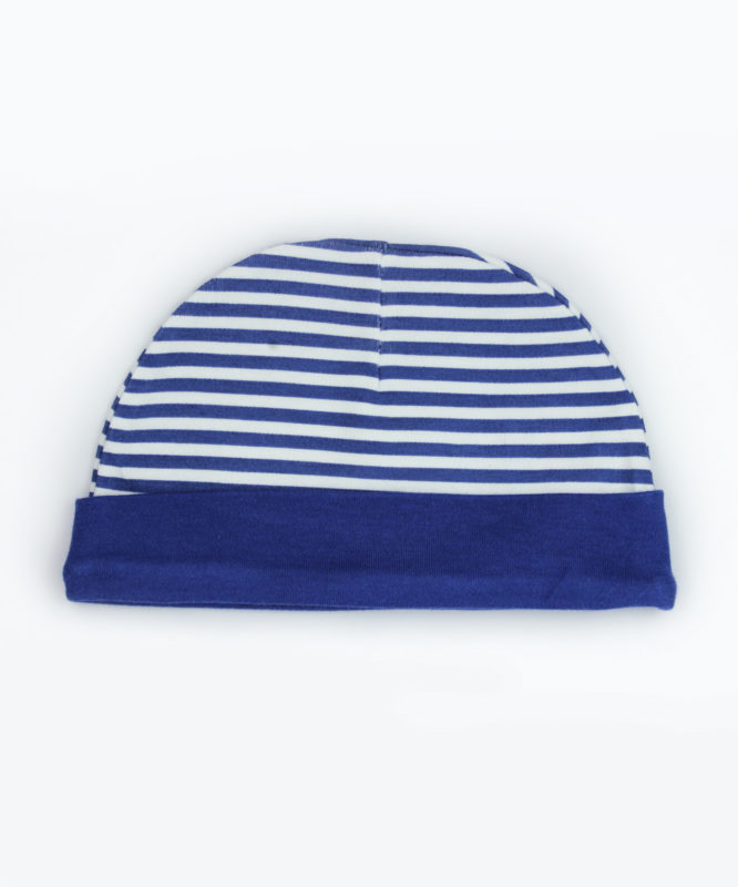 Blue and White Stripes Baby Cap