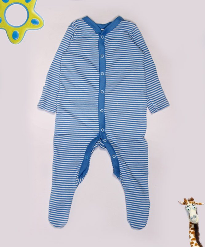 blue and white stripes jumpsuit