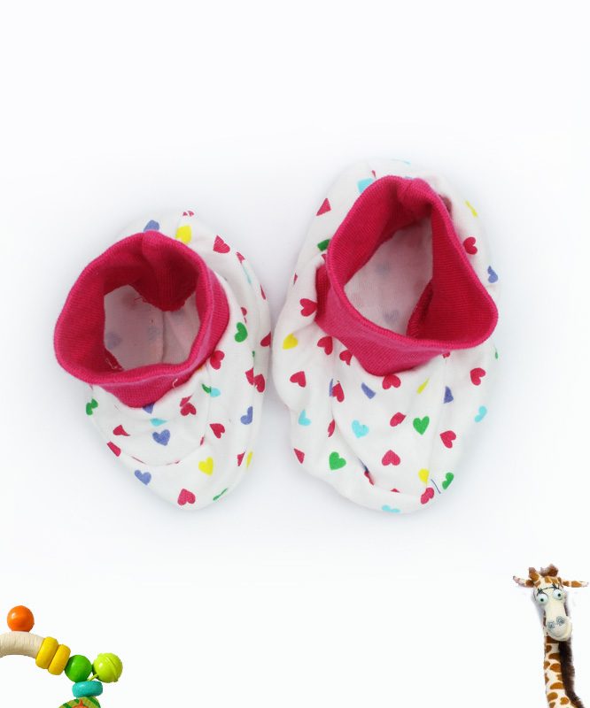 Colorful Hearts Baby Booties