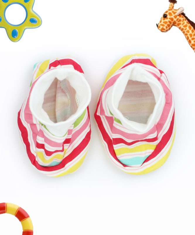 Colorful Strips Baby Booties
