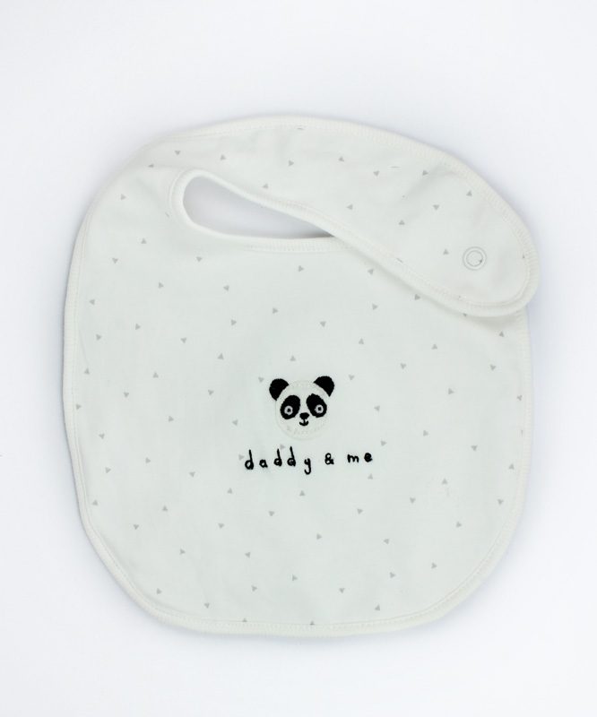 Daddy and me White Baby Bib