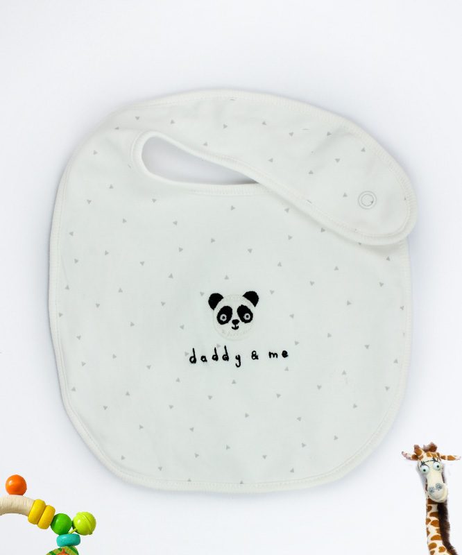Daddy and me White Baby Bib