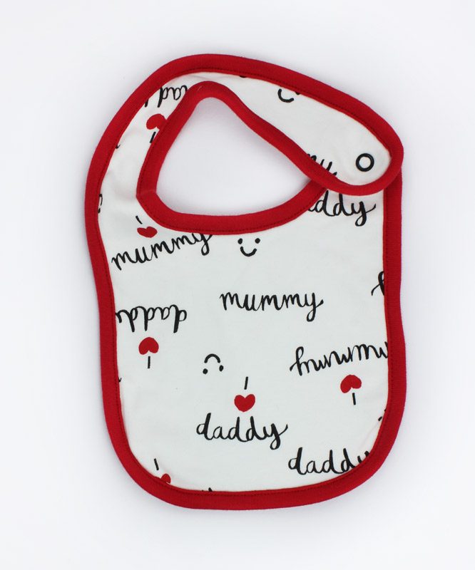 I Love Mommy and Daddy White Baby Bib