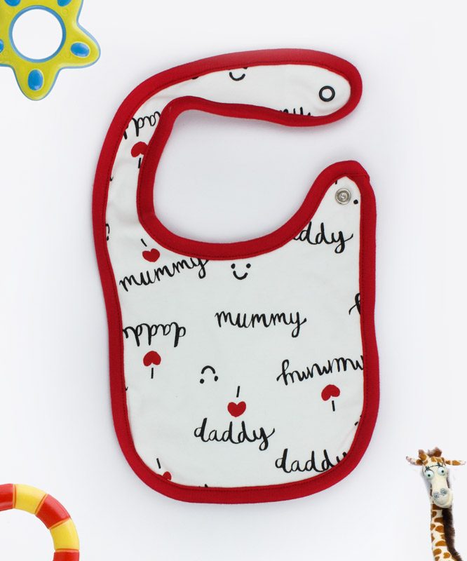 I Love Mommy and Daddy White Baby Bib