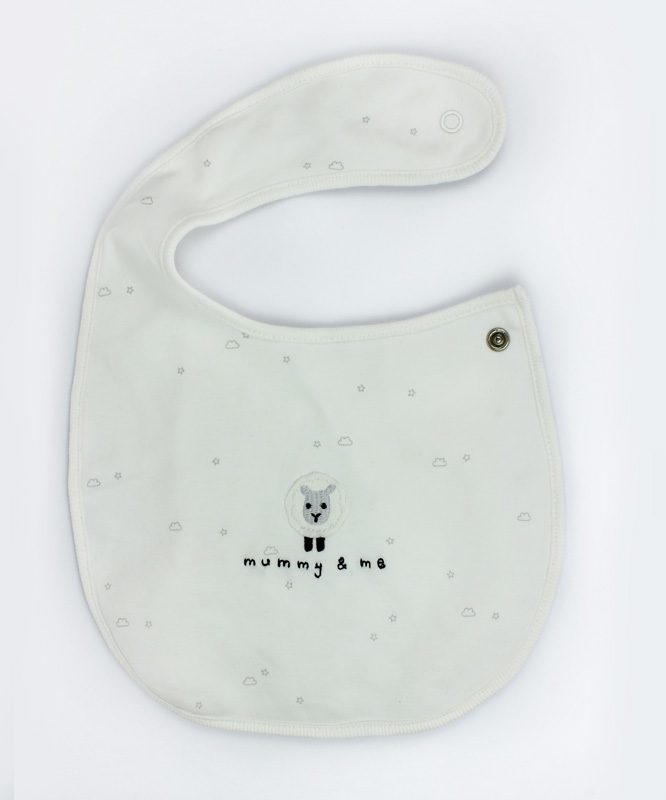 Mommy and Me White Baby Bib