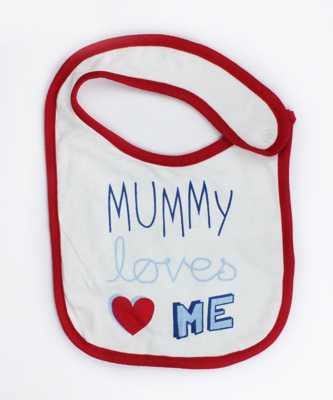 Mommy loves me White Baby Bib