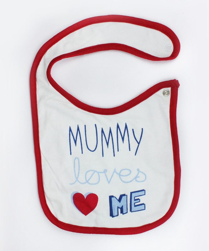 Mommy loves me White Baby Bib