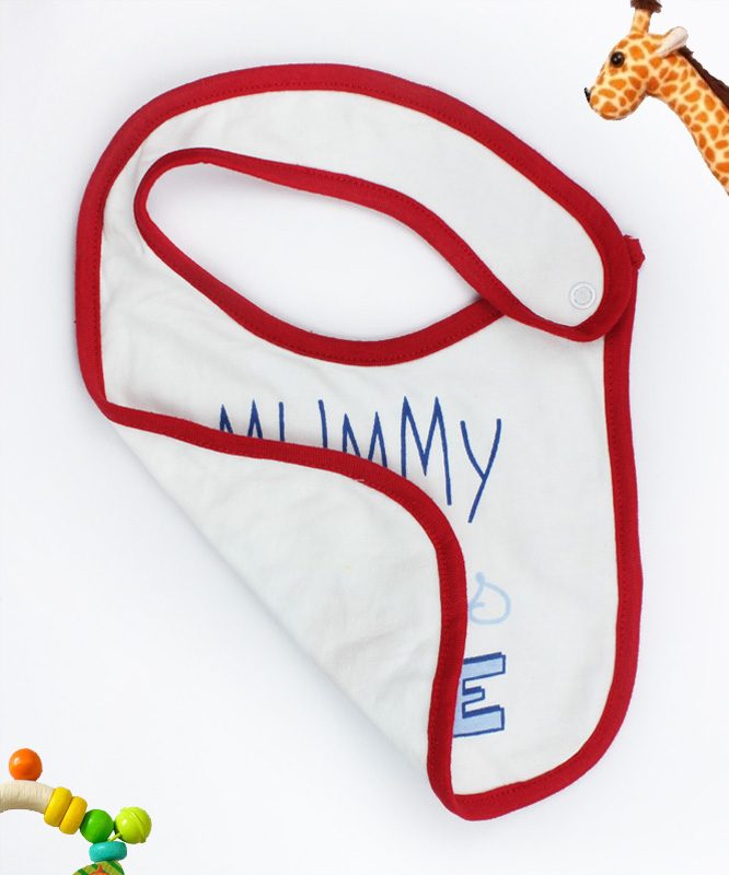 Mommy loves me White Baby Bib