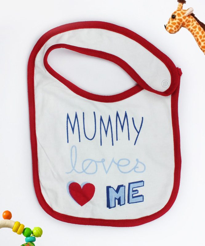 Mommy loves me White Baby Bib