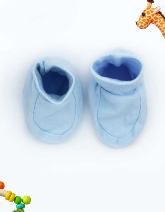 Plain Blue Baby Booties