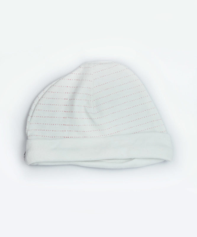 Red Dotted Line White Baby Cap