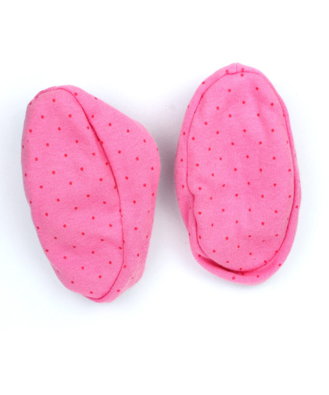 Red Dotted Pink Baby Booties
