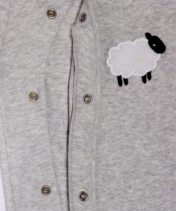 Sheep Embroidery On Grey Jumpsuit