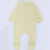 Sleepy Bee print on pale yellow baby jumpsuite