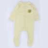 Sleepy Bee print on pale yellow baby jumpsuite
