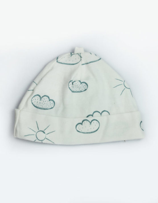 sun and cloud printed baby cap