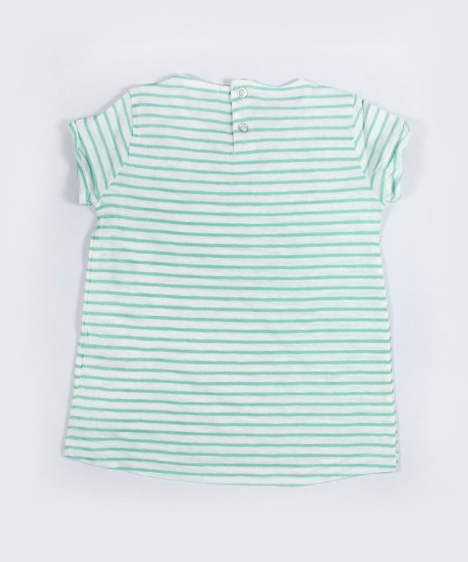 green and white stripes top