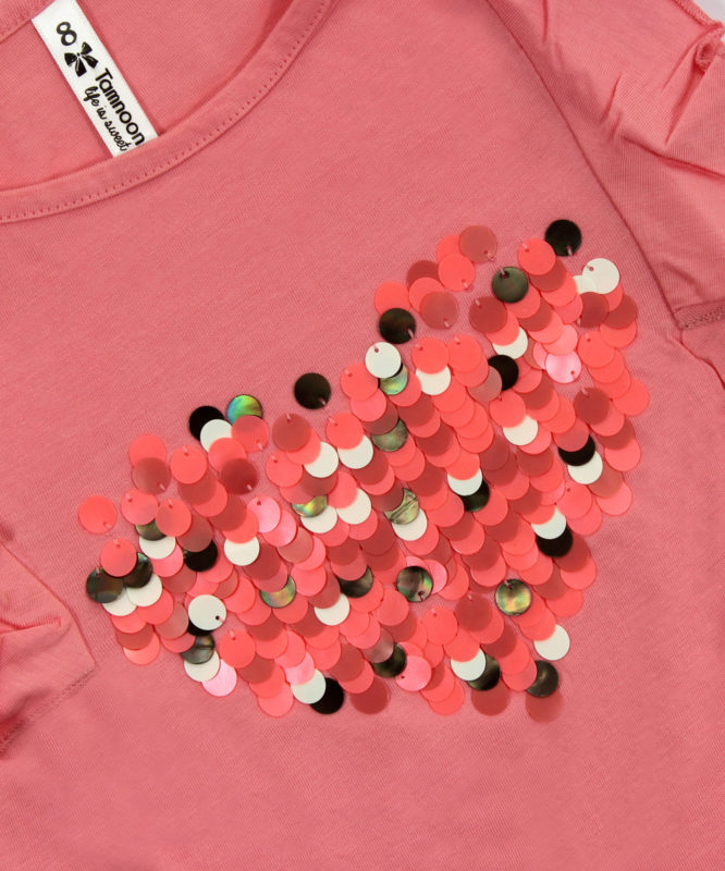 pink kids top with dazzling hearts