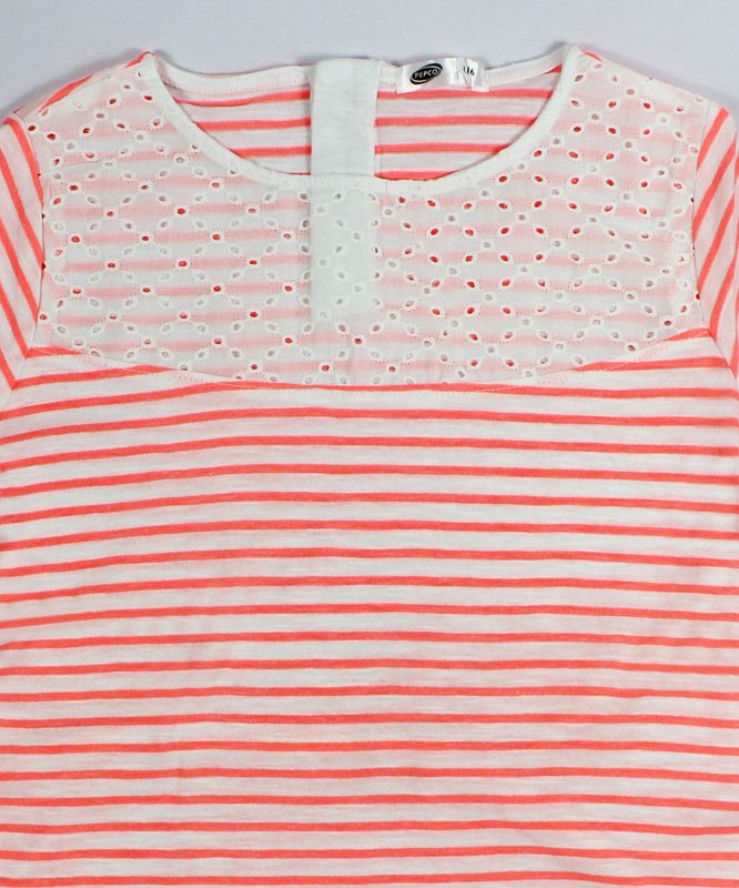 red and white strips kids top