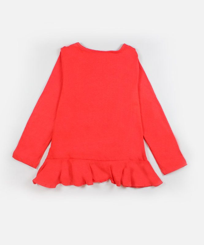 red kids top with orange heart