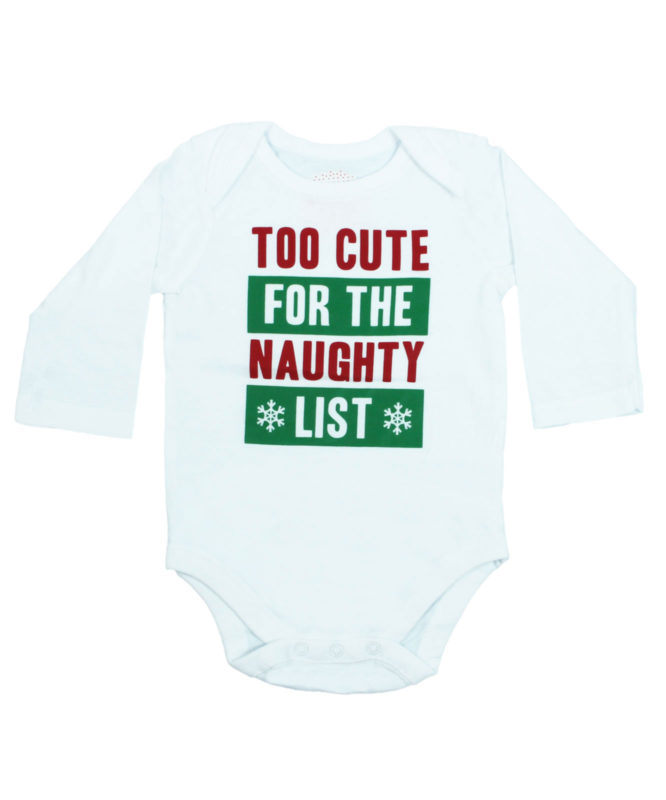 Too Cute For the Naughty List White Rompers
