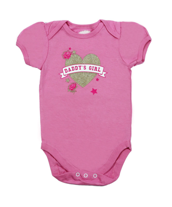 daddy's girl with heart pink baby romper