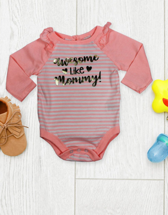 Awesome like Mommy Pink Baby Rompers