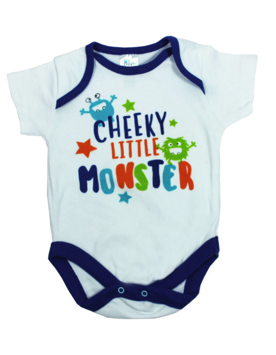 Cheeky Little Monster White Baby Rompers