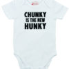 Chunky is the new Hunky White Baby Rompers