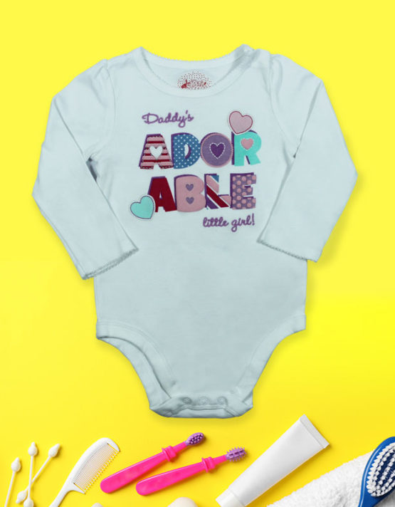 Daddy's Adorable Little Girl White Baby Rompers