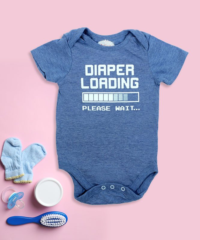Daiper Loading Blue Baby Rompers