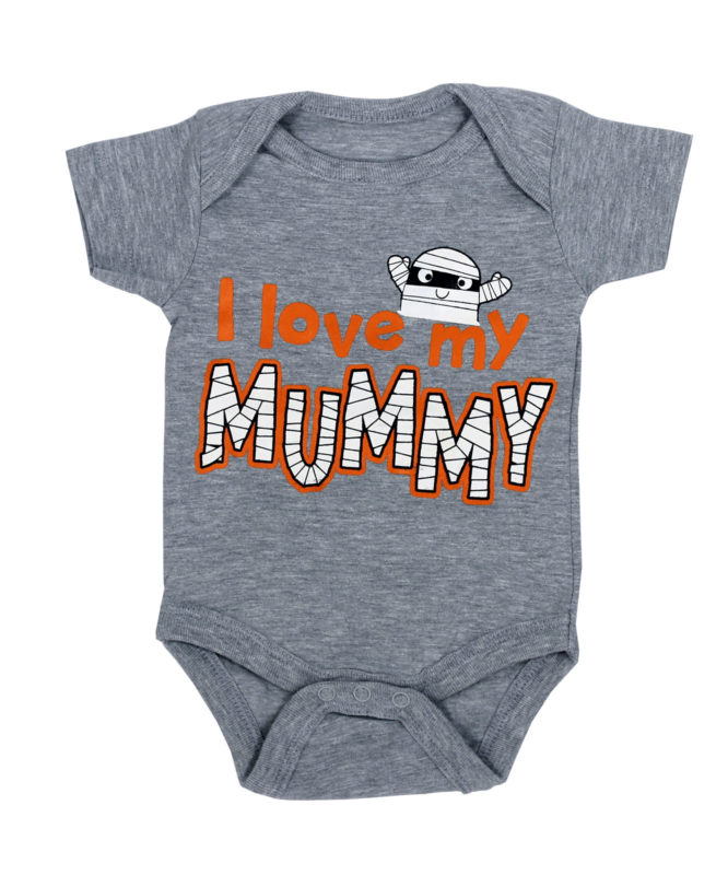 I Love Mummy Grey Baby Rompers