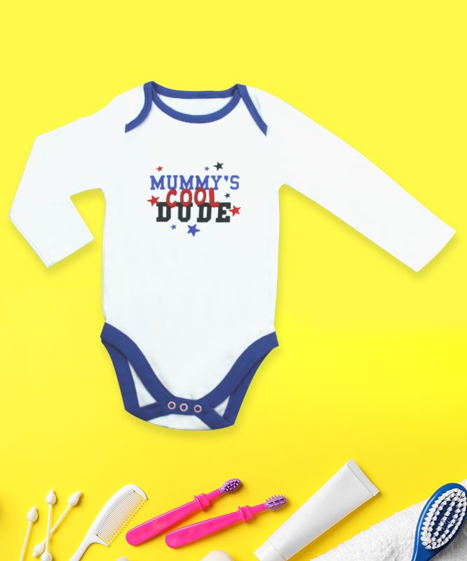 Mommy's Cool Dude White Baby Rompers