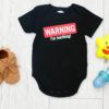 Warning I'm Teething Black Rompers