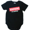 Warning I'm Teething Black Rompers