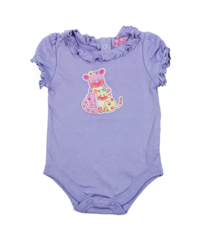 Cute Mother and Daughter Cheetha on Purple Baby Rompers