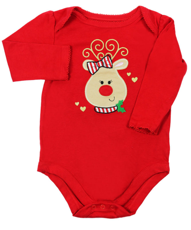 Cute Piggy on Red Baby Rompers
