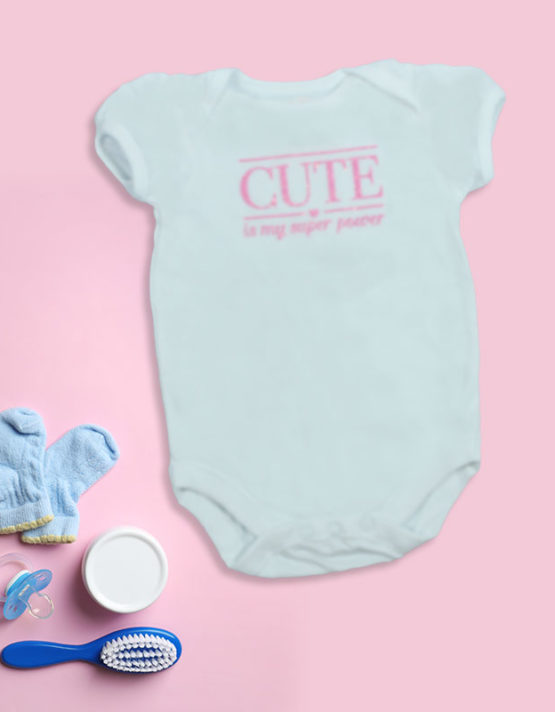 Cute Super power white baby rompers