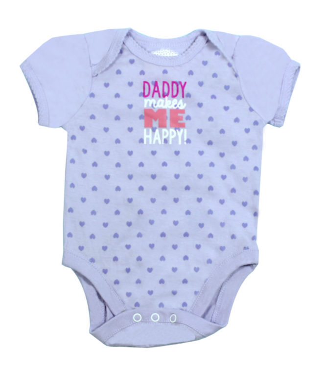 Daddy Makes Me Happy Light Blue Baby Rompers