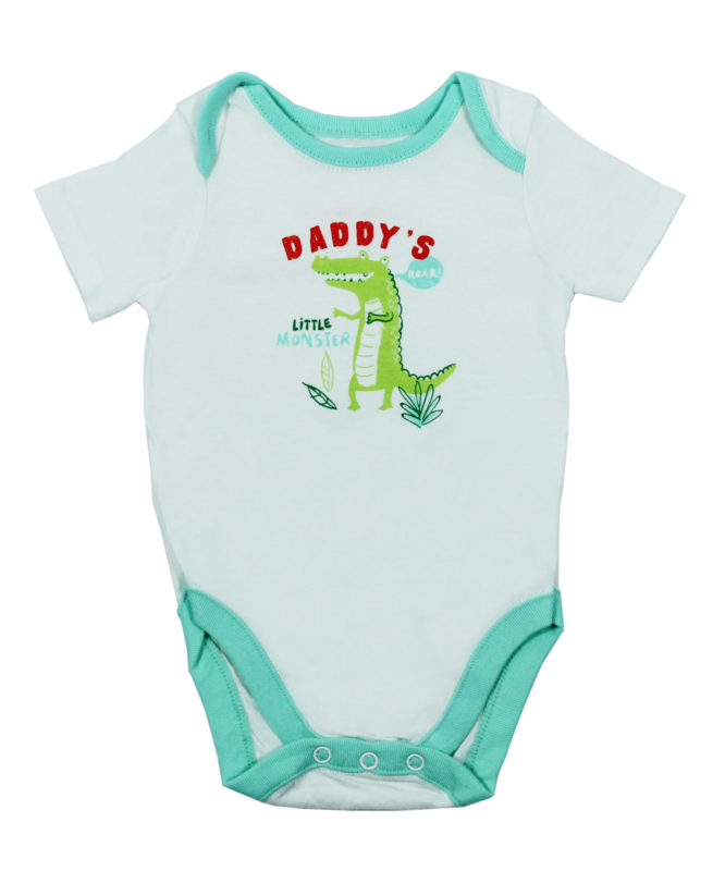 Daddy's Little Monster White Baby Rompers