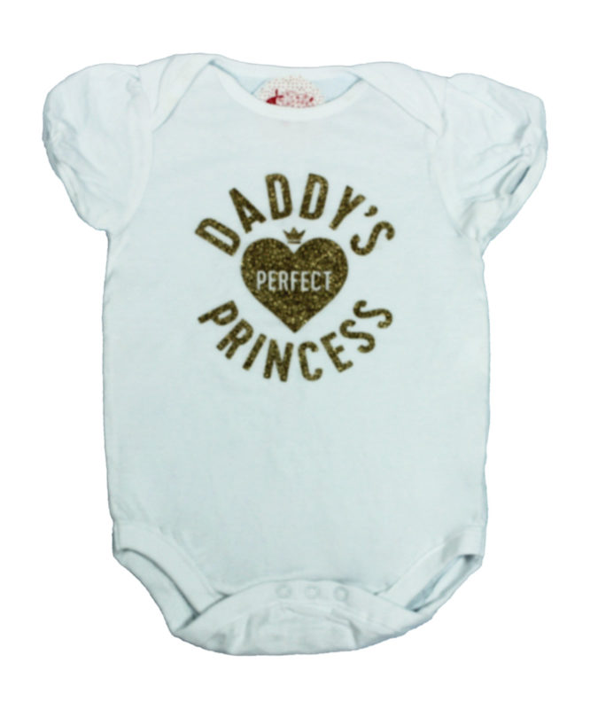 Daddy's Perfect Princess White Baby Rompers