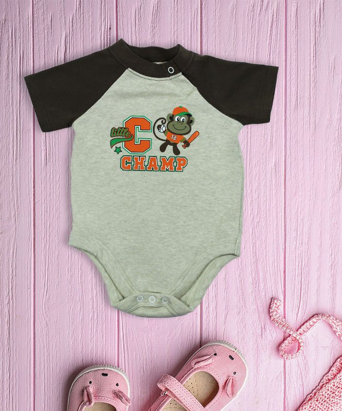 Little Champs Grey and Brown Baby Rompers