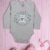 Little Polar Bear Love to Skate Grey Baby Rompers