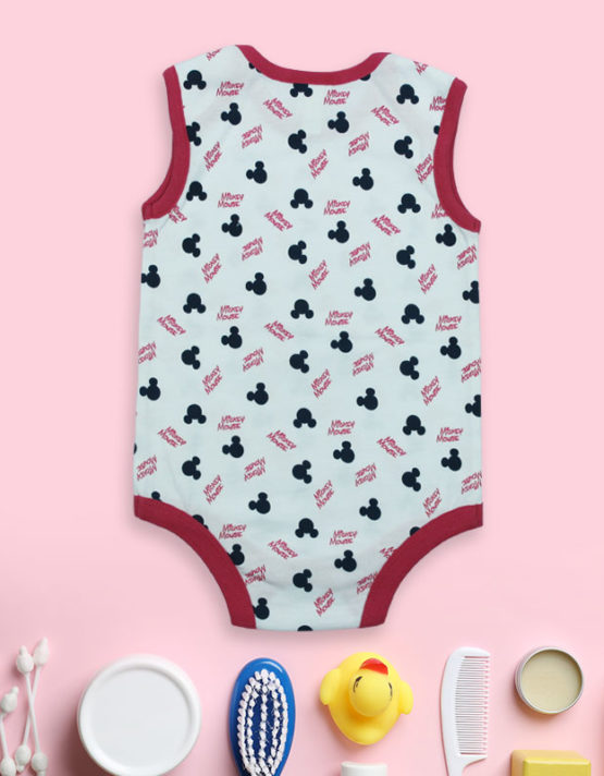 Mickey Mouse on White Baby Rompers