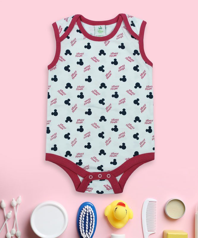 Mickey Mouse on White Baby Rompers