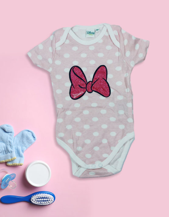 Minnie Ribbon Pink Baby Rompers