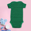 Mommy's Hero Green Stripes Baby Rompers